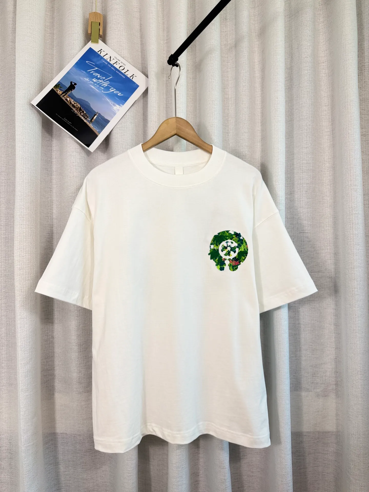 P210 ch high version Chrome Hearts 2025 spring and summer new horseshoe cross print washed appliqué short-sleeved T-shirt, fabric: 26 double yarns, 320 grams weight, electronic 3D printing, compass embroidery Printing process: compass embroidery Color: black white Size: S M L XL Style number: 5169